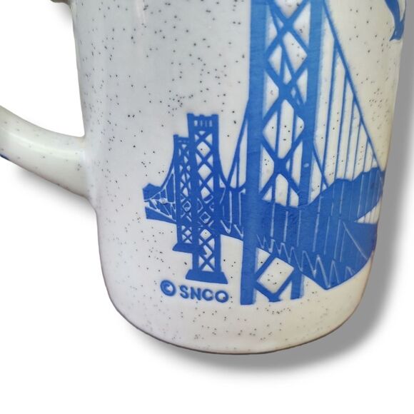 Vintage San Francisco Souvenir Mug Speckled Stoneware 80s Golden Gate Bridge - Picture 8 of 10